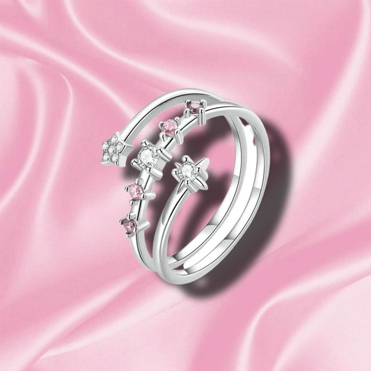 Pink 'Elegance' Sterling Silver Ring
